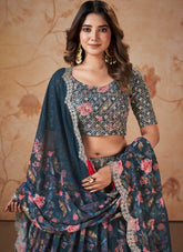 Charming Looking Blue Colour Lehenga Choli